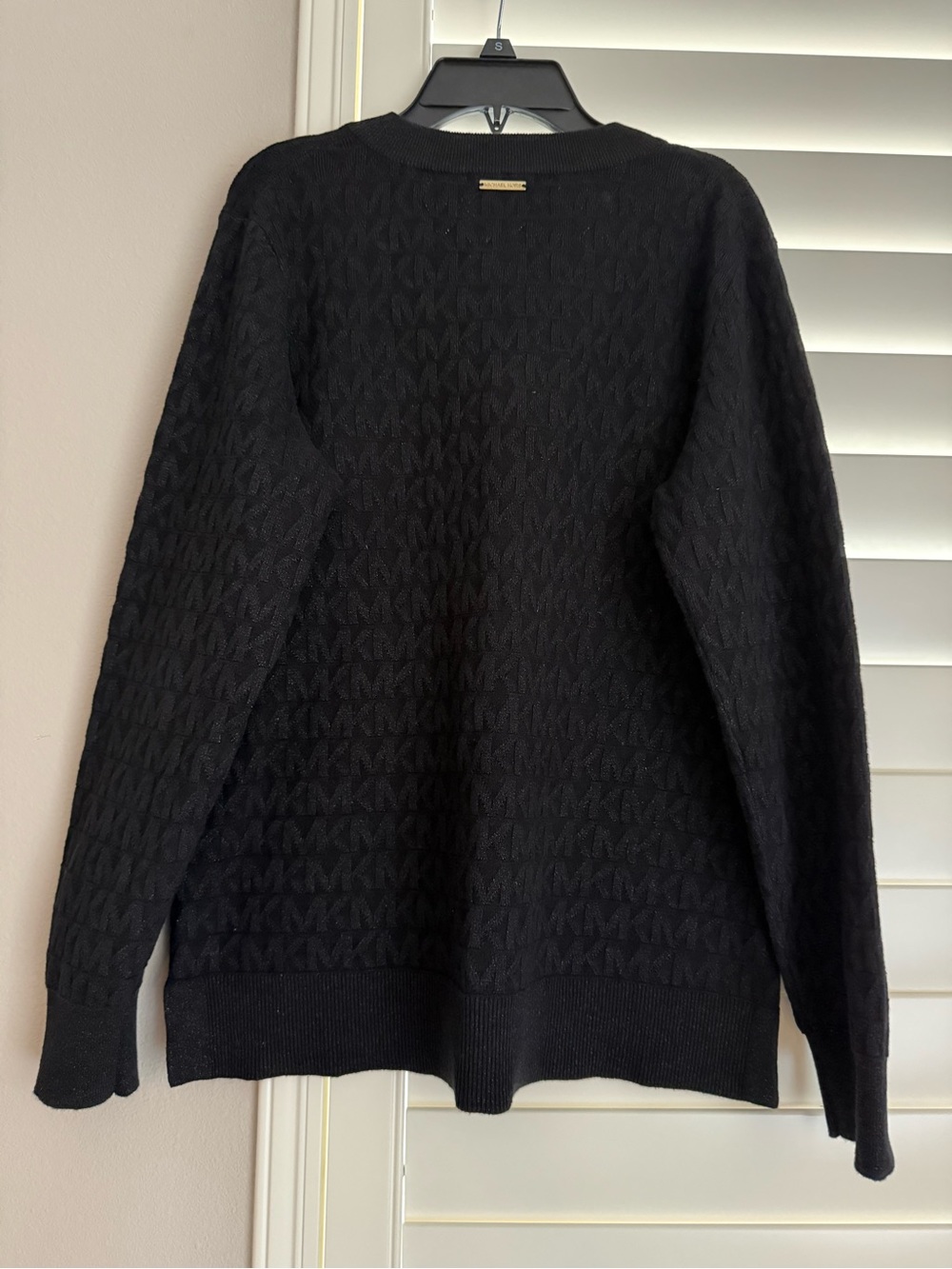 Michael Kors Black V-Neck Cable Knit Sweater